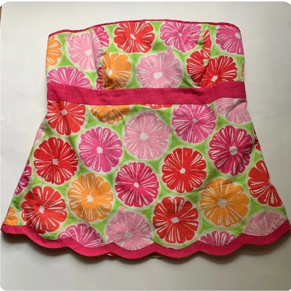 Lilly Pulitzer Vintage Citrus Slices Strapless Top